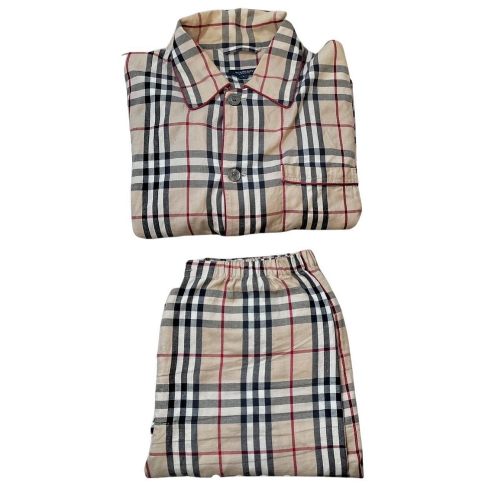 Burberry London Nova Check Pyjamas Lounge Wear Matching Set Vintage Y2K